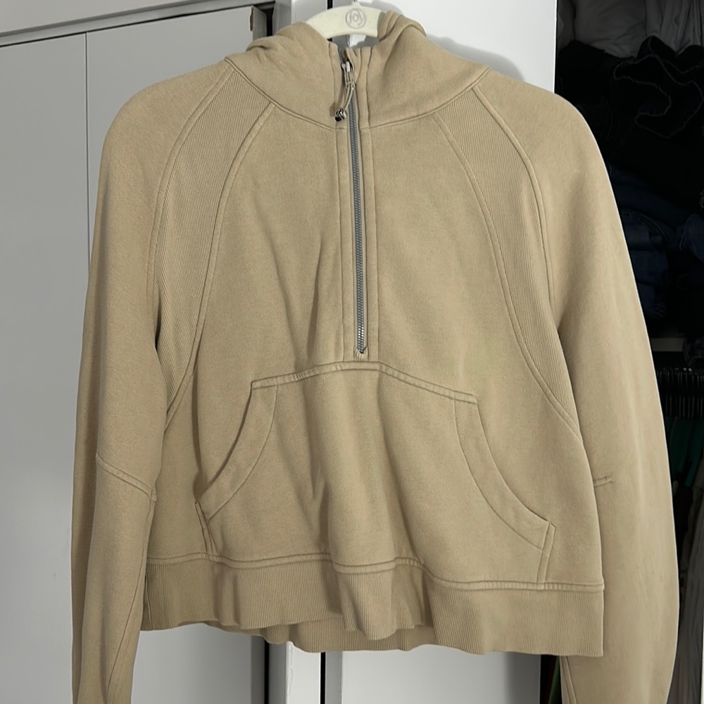 Size M/L Beige Lululemon Scuba Oversized Quarter Zip